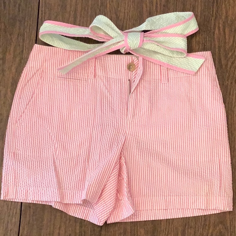 Vineyard Vines Pink Seersucker Shorts w/optional Reversible Belt